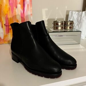 Black Leather Ankle Boots with fur lining